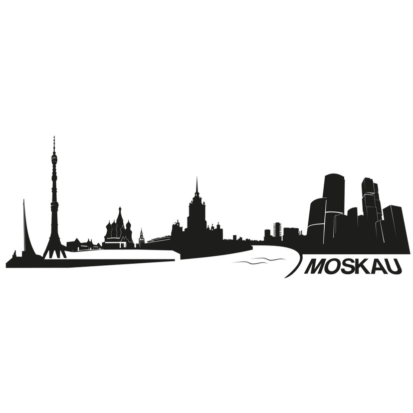 Wandtattoo Moskau Skyline