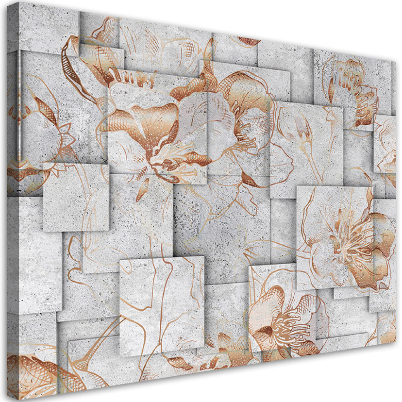 Canvasbillede, Liljer blomster 3D baggrund