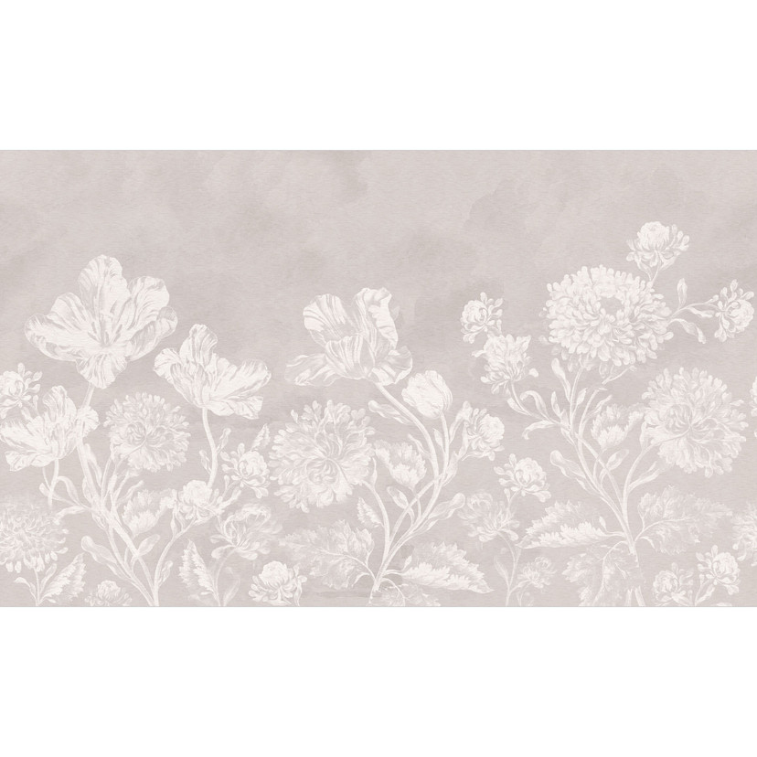 Fototapeta z kwiatami w kolorze beżowym - Bloomery Decor