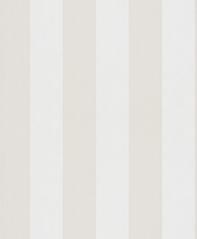 Stribet tapet non-woven Novamur Yvi hvid, hvid, beige