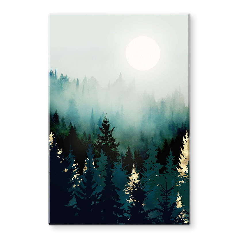 Tableau sur verre SpaceFrog Designs - Forêt brumeuse