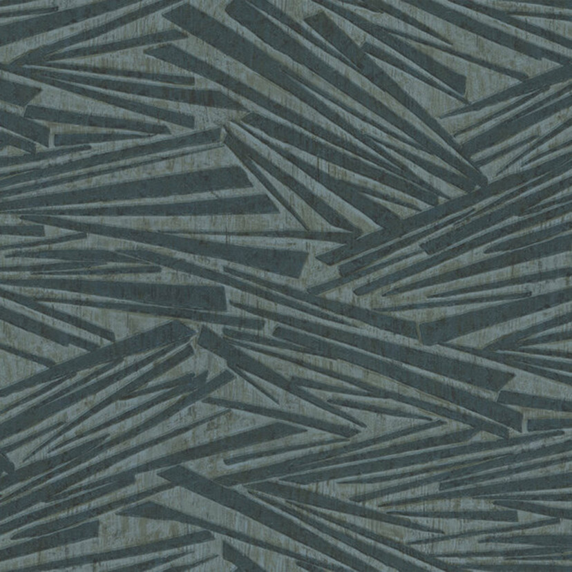 Stribet tapet, non-woven tapet Sky Lounge metallic grøn 10.00x1.06 m
