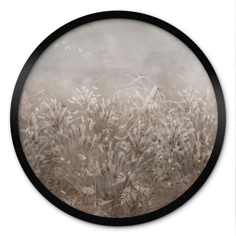Poster Pampas Gras en Grassen in Beige - Ms Tiff - Rond