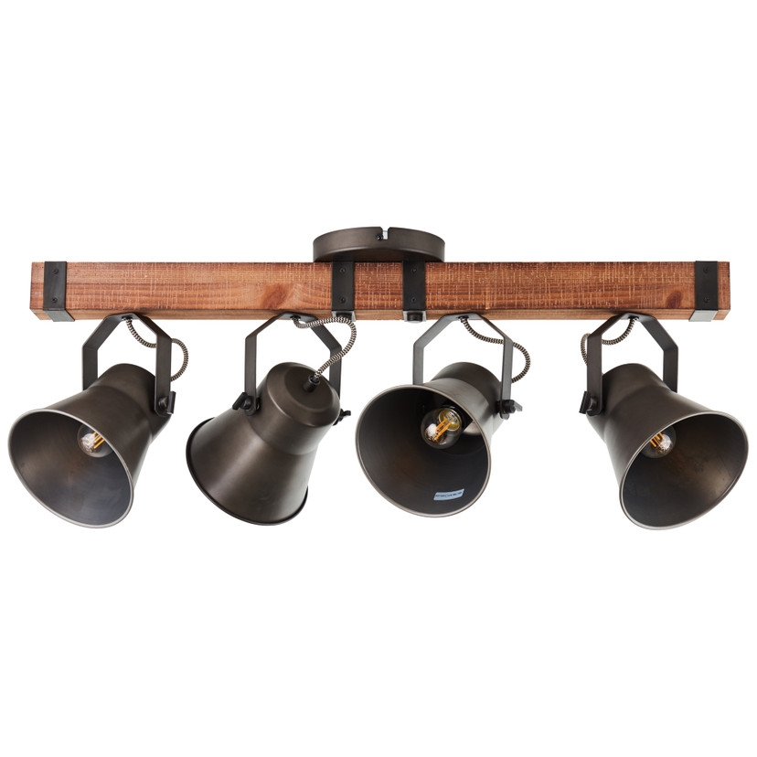 Spotbalken Eva, metallic, 78 x 28 cm, Holz Innenleuchte