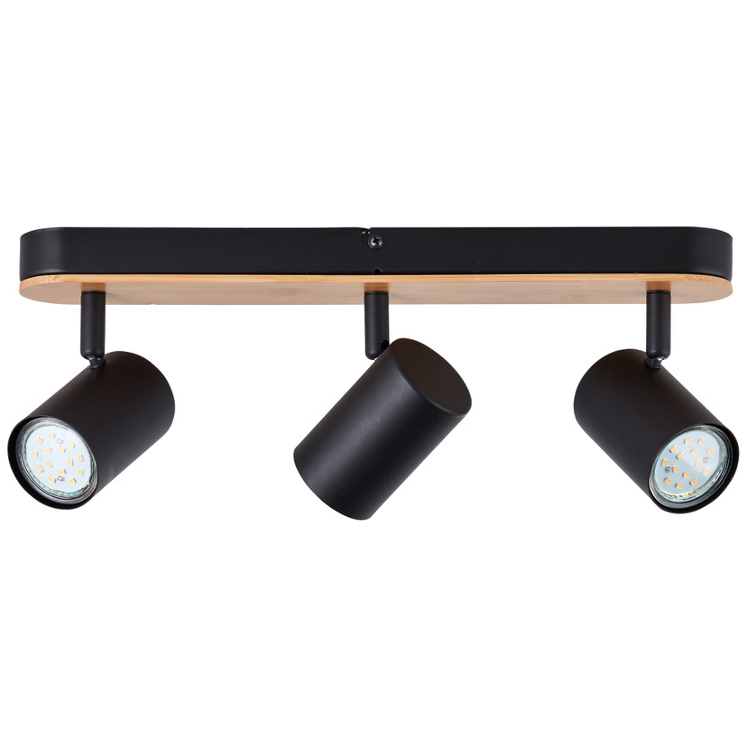 Spotbalken Luca, braun, 14,5 x 40,5 cm, Bambus Lampe