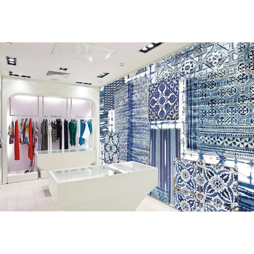 Architects Paper Papier peint photo Atelier 47 Patchwork oriental bleu