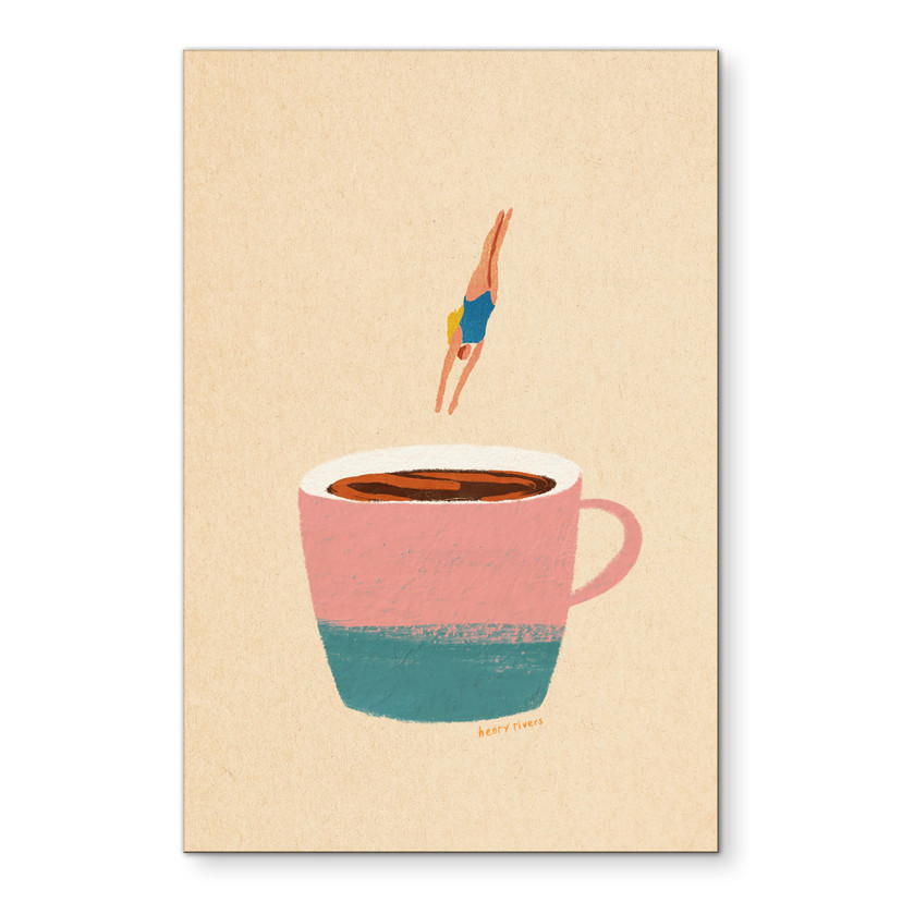 Wanddecoratie Duik in de koffie - Rivers - Alu-Dibond