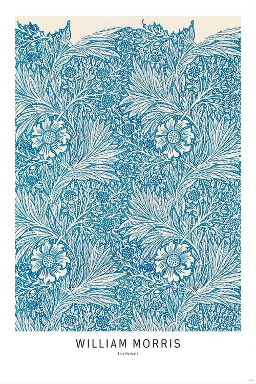 Poster art print William Morris - Blue Marigold 61x91,5 cm