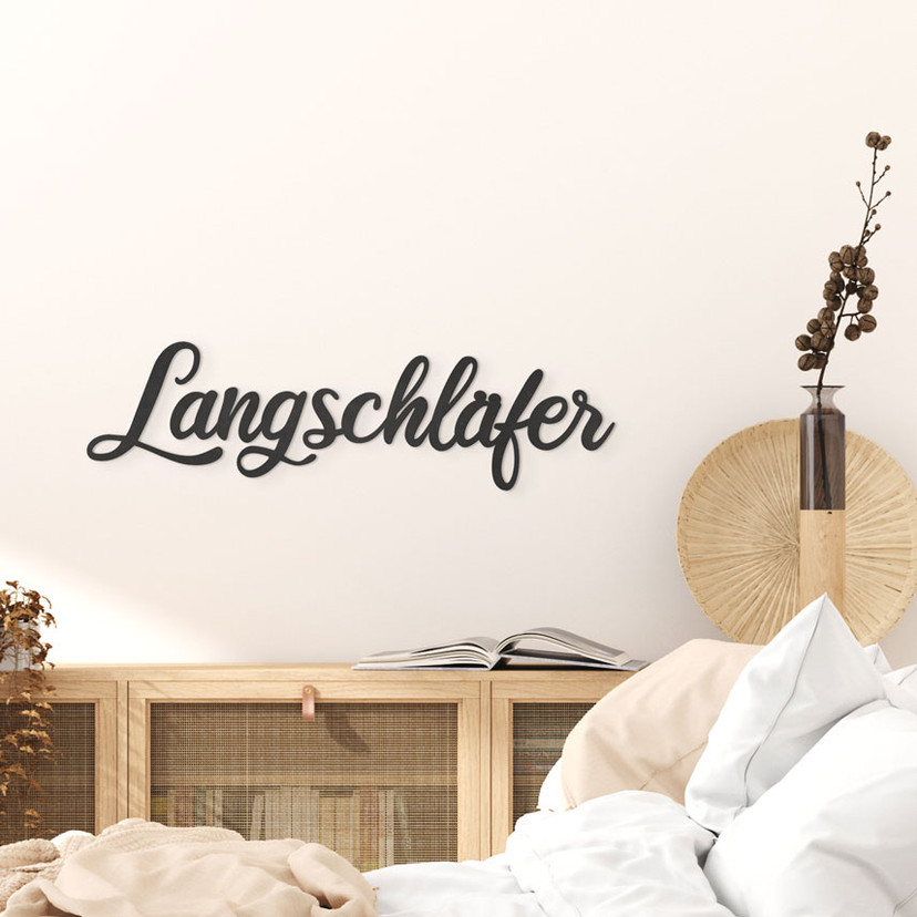 3D Schriftzug Langschläfer - Wanddeko aus MDF