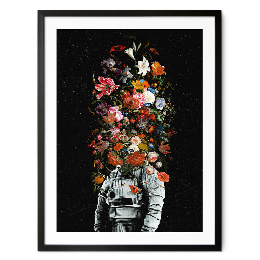 Plakat astronauta z kompozycją kwiatową - Nicebleed