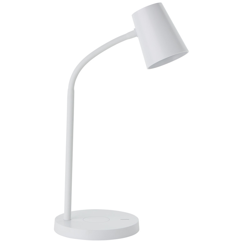 Tischleuchte Jannik, weiß, 26 x 14,2 cm, Nachttischlampe, dimmbar