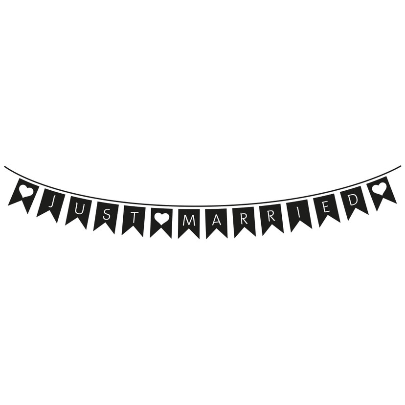 Wallsticker -  Vimpelkæde Just Married