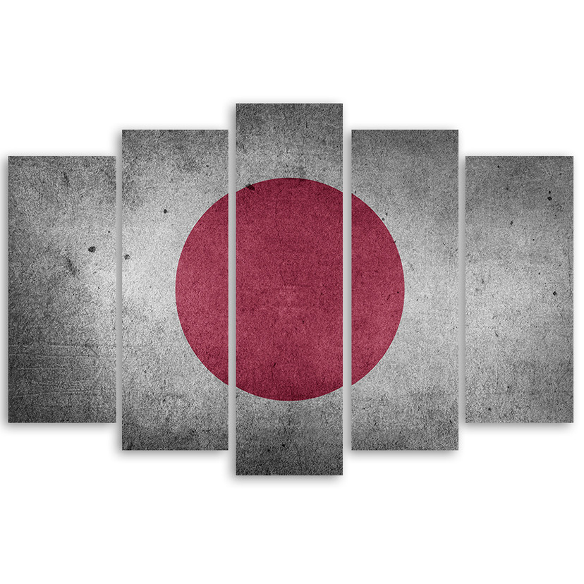 5 stykke lærredstryk, Japans flag