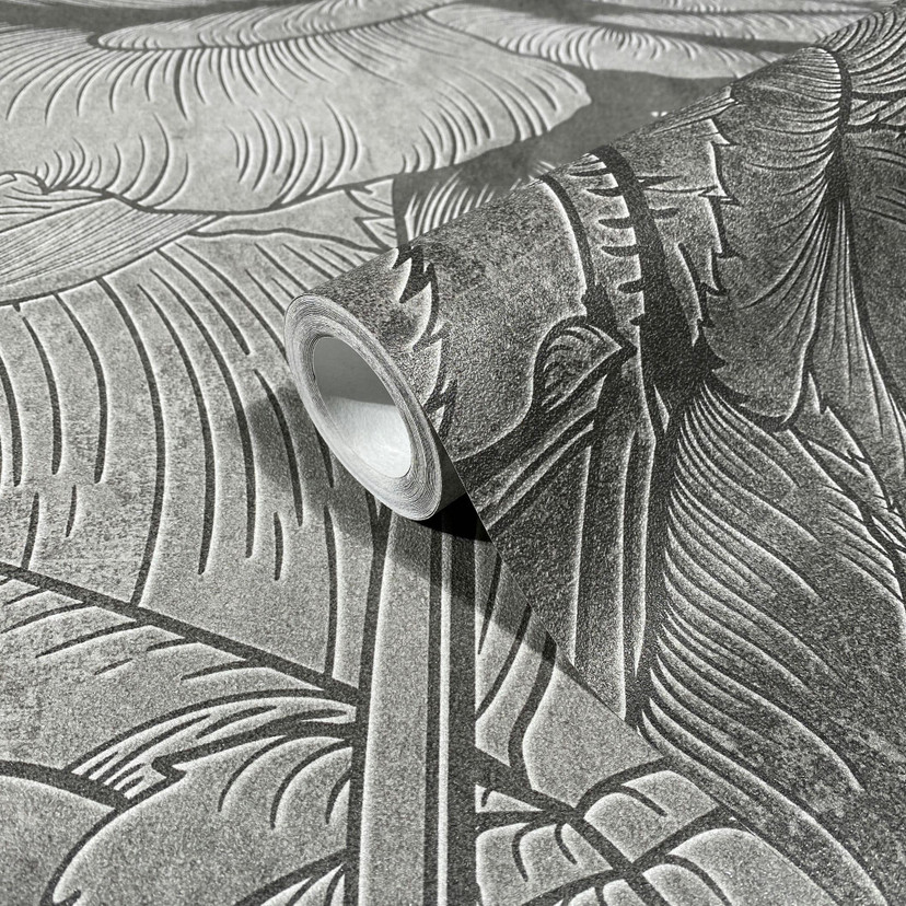 Fototapete mit Blumentotiv, Blumentapete Grau 2.70 x 1.59 cm
