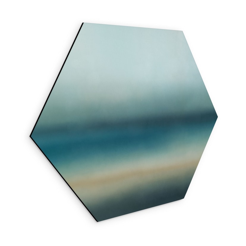 Hexagon Wandbild Rotko Blush - Türkiser Horizont - Sir Edward x Grigory Gladarev - Alu-Dibond