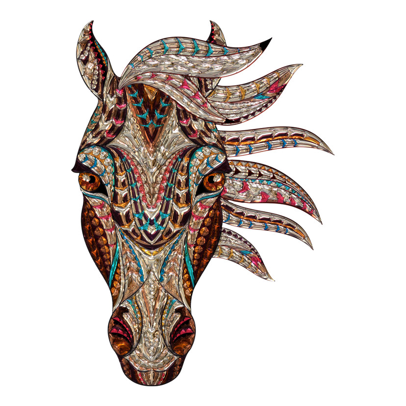 Muursticker Metallic Paard