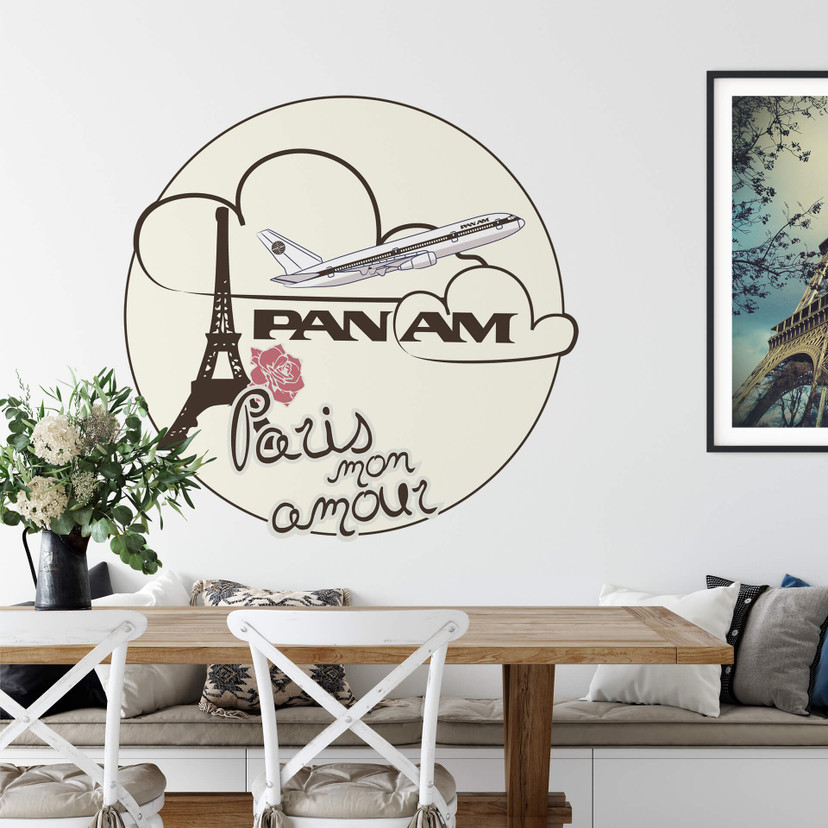 Muursticker Pan Am Paris mon amour
