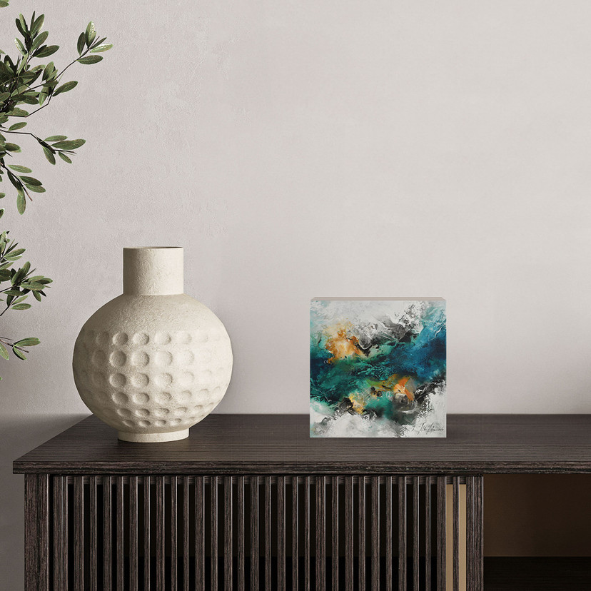 Billede af træ til at sætte op - Former og struktur - Fedrau - 15x15 cm