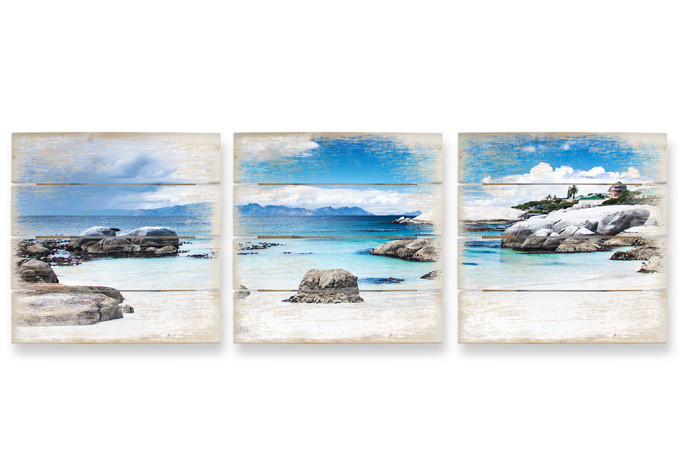 Houten Wanddecoratie Westerse Kaap (3-delig)