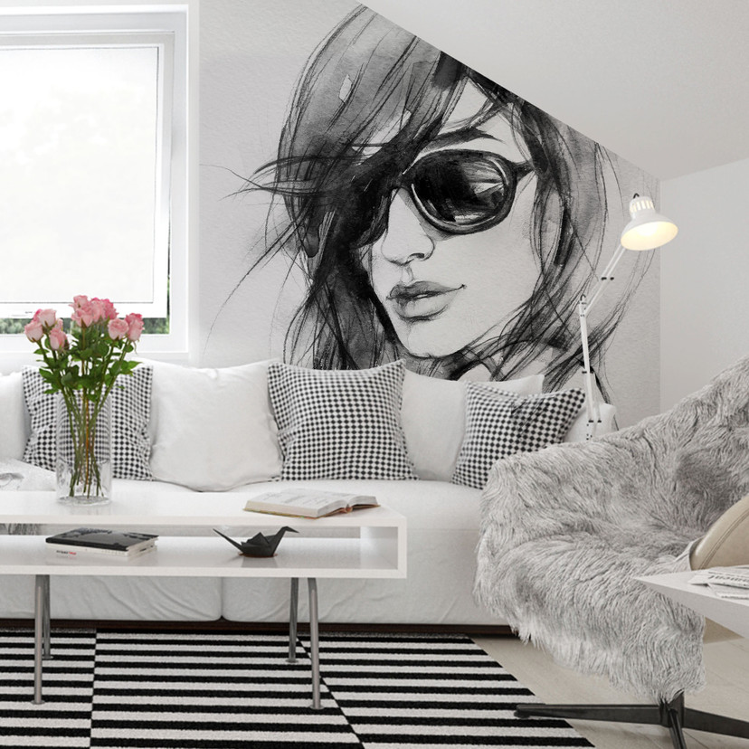 Papier peint photo - Je porte mes lunettes de soleil - 288x260 cm