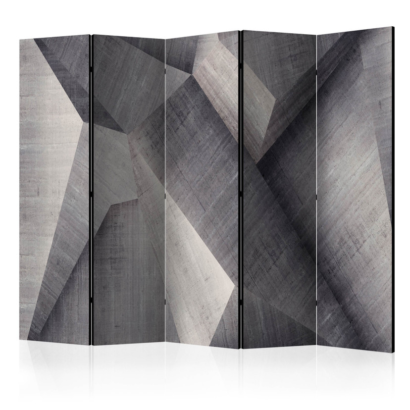 Rumdeler - Abstrakte betonblokke, 5-delt - 225x172 cm