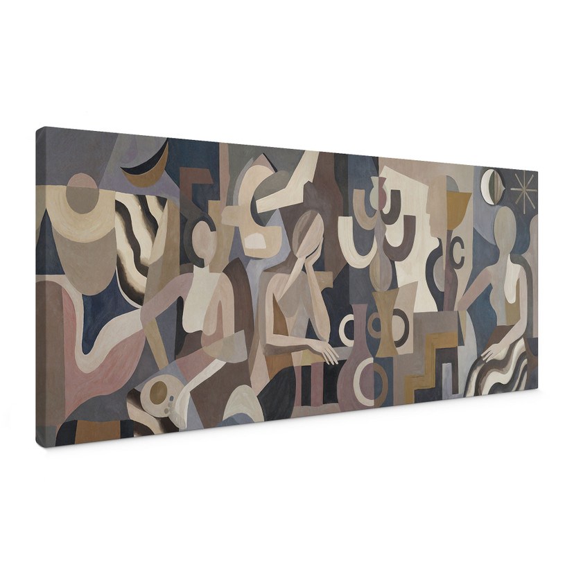 Tableau sur Toile Lunar Silence - Figures Cubistes - Sir Edward x Grigory Gladarev - Panorama