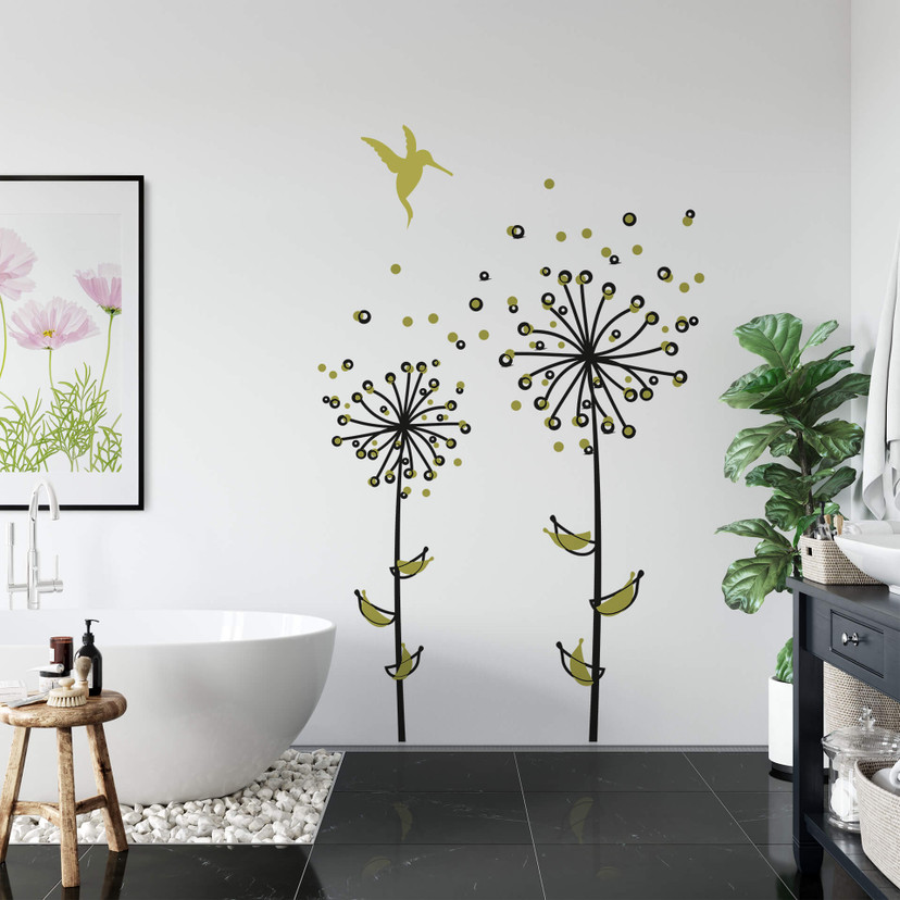 Wallsticker Lys Grøn Mælkebøtte