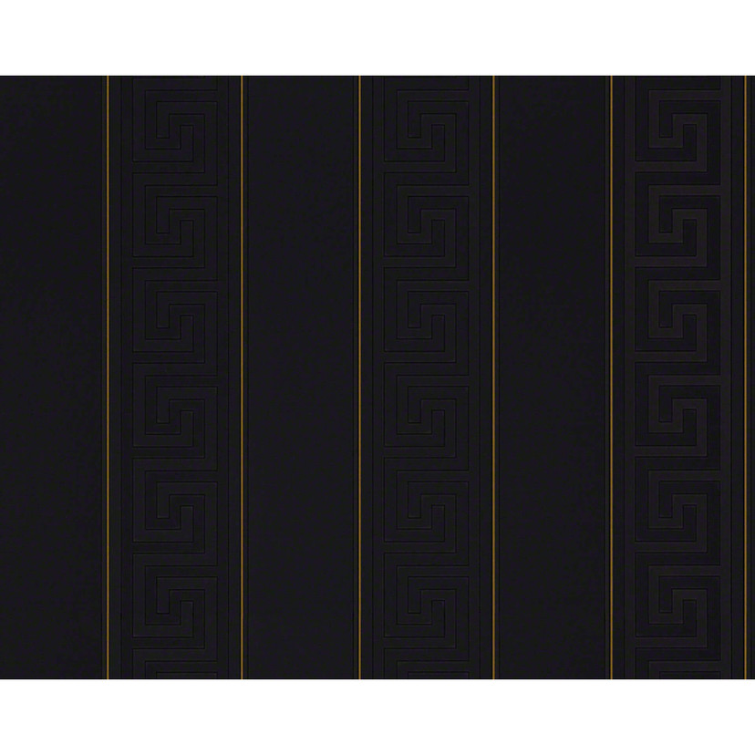 Versace Tapetbanner Græsk, metallisk, sort