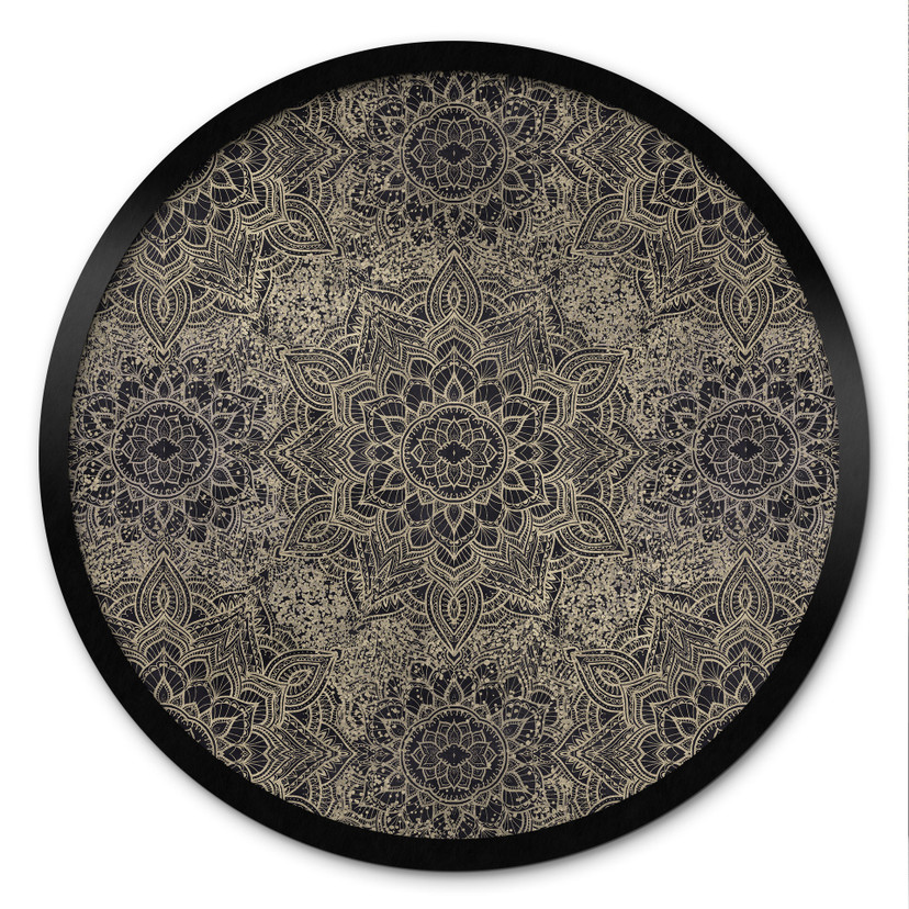 Plakat Mandala Boho Antique Gold - Bloomery Decor - Okrągły