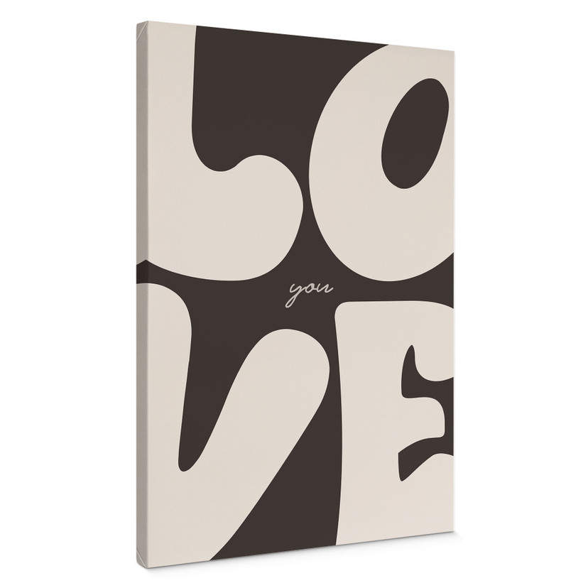 Canvas schilderij Love you Retro Letters