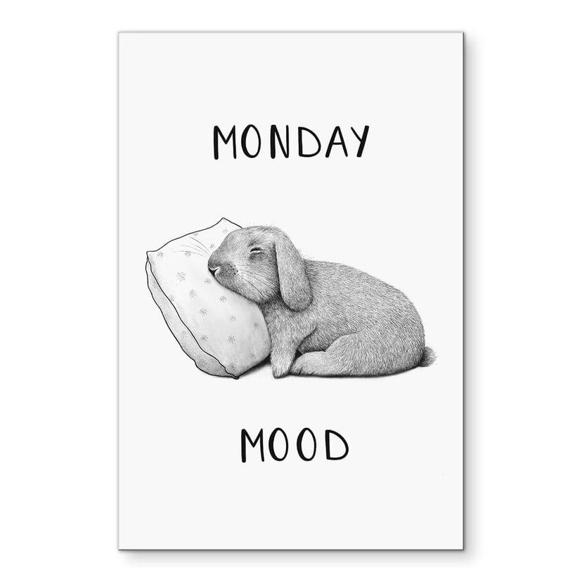Peinture murale Monday mood - Lapin le lundi matin - Korenkova - Alu- Dibond