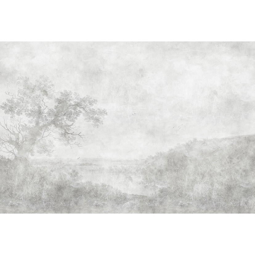 Fotomural Paredes de Patel 3 Romantic River 2 gris, blanco