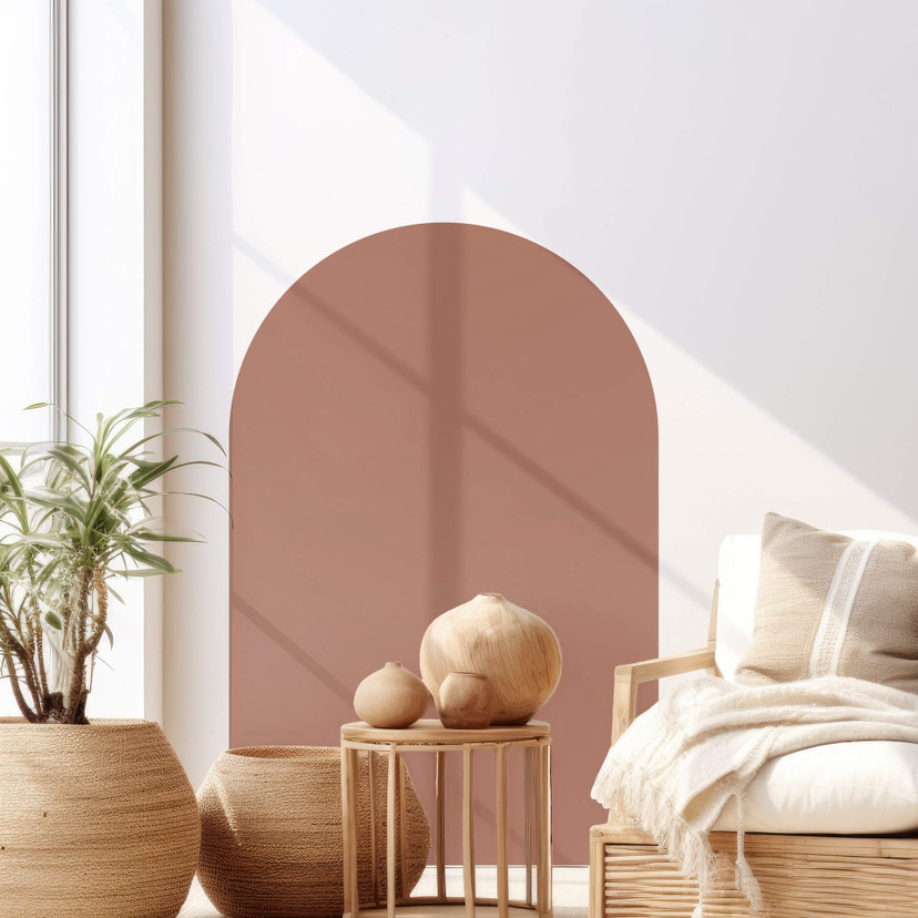 Wallsticker Rund bue bred - rustrød