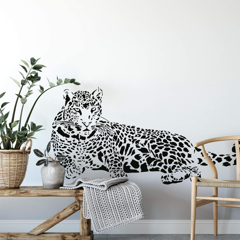 Wallsticker Liggende leopard