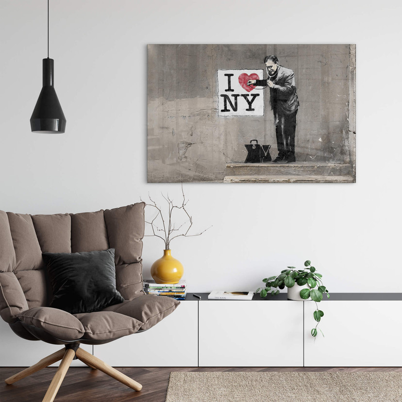 Stampa su vetro acrilico Banksy - Amo New York