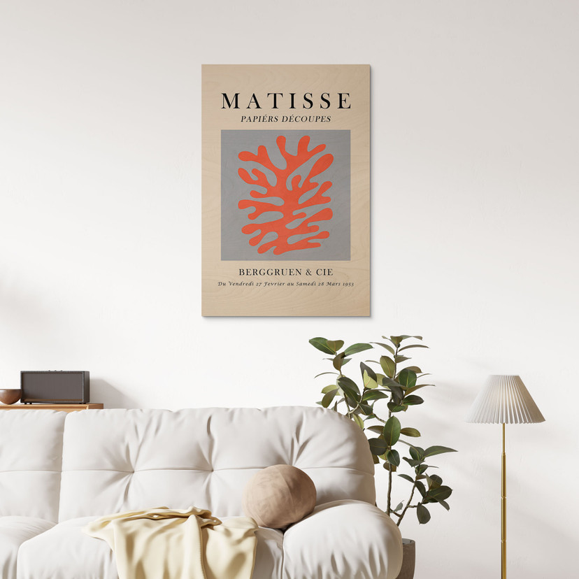 Drewniany obraz Abstrakcyjny koral w stylu Matisse’a - Costa