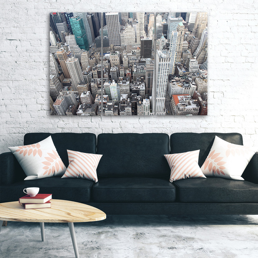 3 stykke lærredstryk, New York City skyskrabere