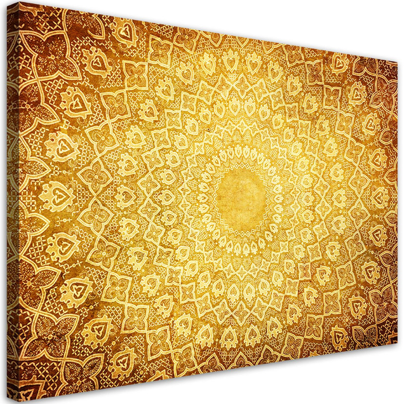 Canvasbillede, guld mandala abstraktion
