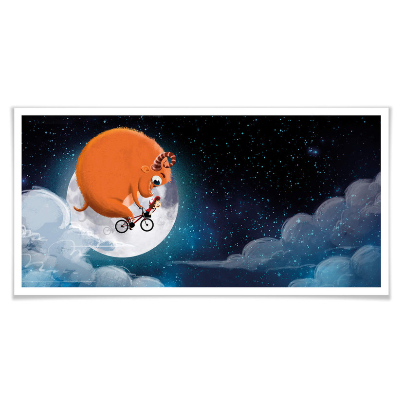 Plakat Przejażdżka rowerowa nocą