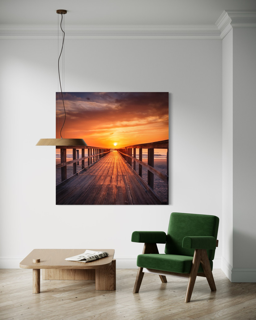 Leinwandbild Plattform am Meer