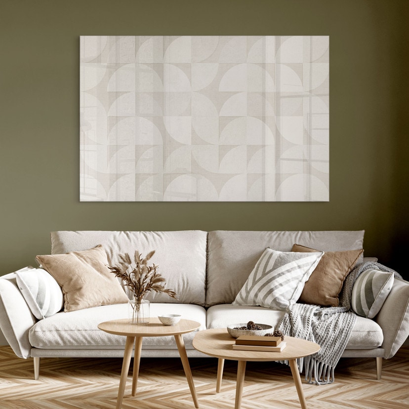 Akrylbilleder i retrostil med halvcirkler - Bloomery Decor
