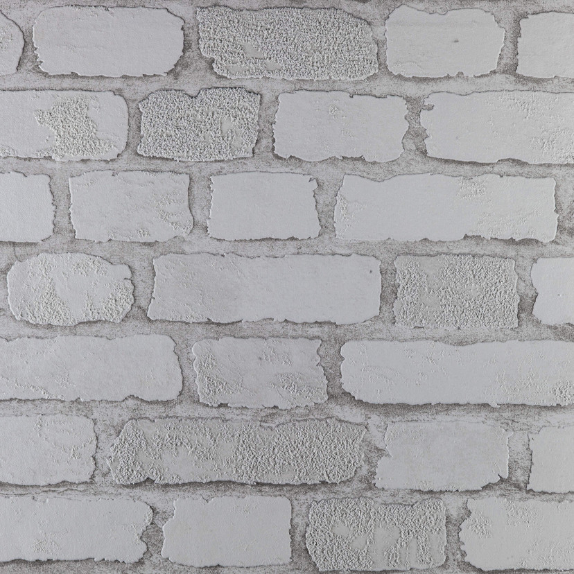Anaglypta® Brick Carnaby Street non-woven tapet i vintage tegel look vit, grå