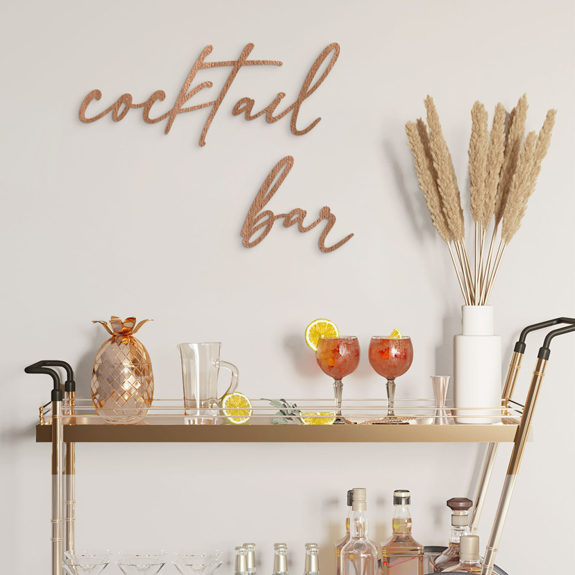 Træ vægdekoration mahogni finer Cocktail Bar