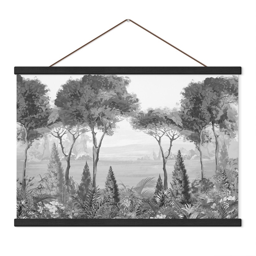 Textielposter Idyllisch plantenlandschap - Ms Tiff