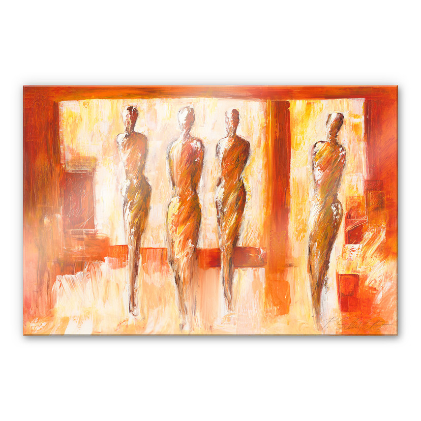 Akrylbillede Schüßler - Fire figurer i Orange