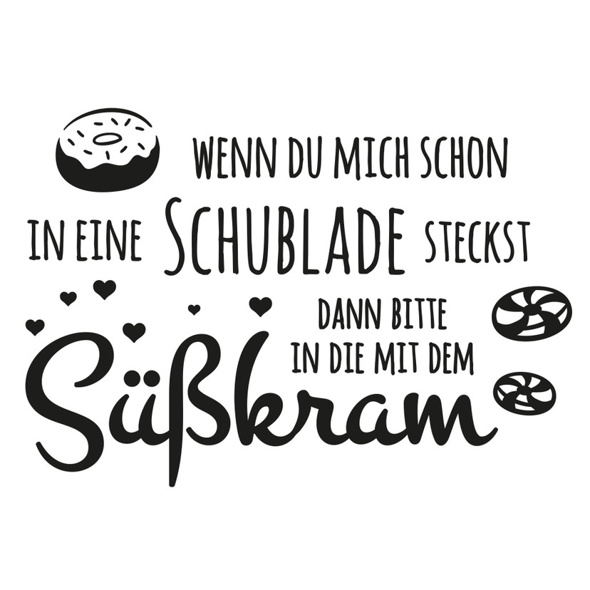 Wandtattoo Schublade mit Süßkram
