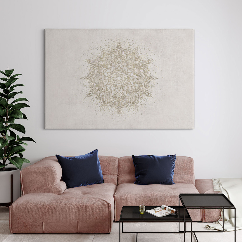 Canvasbillede Boho ornament i linnedlook - Bloomery Decor