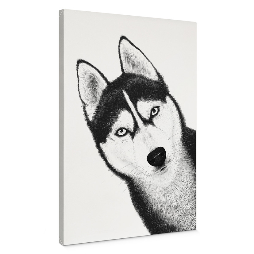 Canvas schilderij Siberische husky - hondenportret - Korenkova