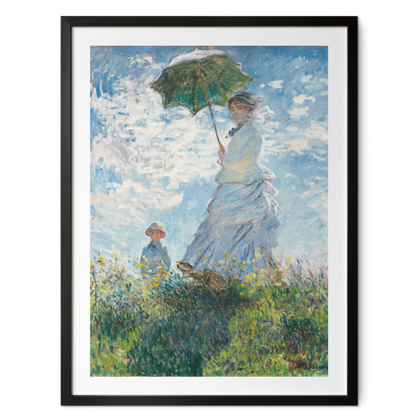 Plakat Monet - Kobieta z parasolem - Madame Monet i jej syn