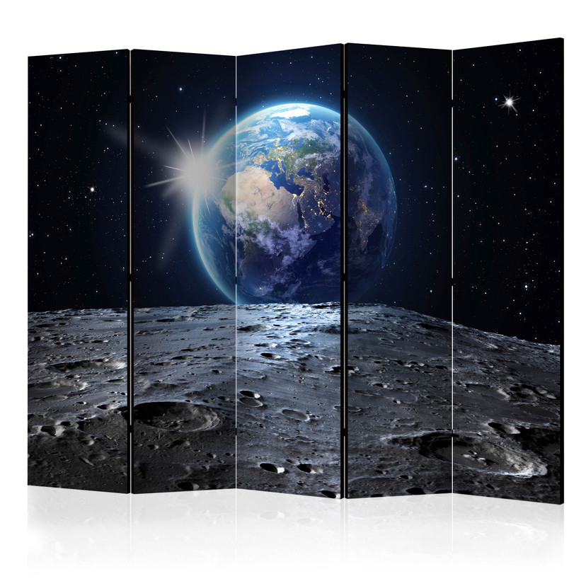 Paravent, Raumteiler freistehend, Trennwand - View of the Blue Planet II, 5-teilig - einseitig bedru